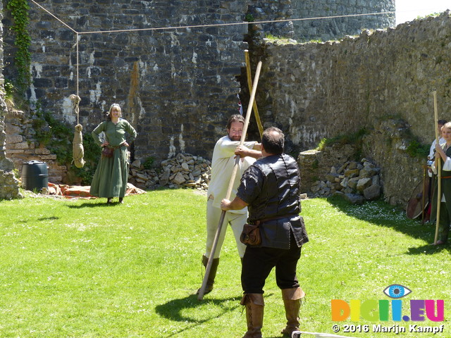 FZ029501 Medieval weapons demonstration long staff